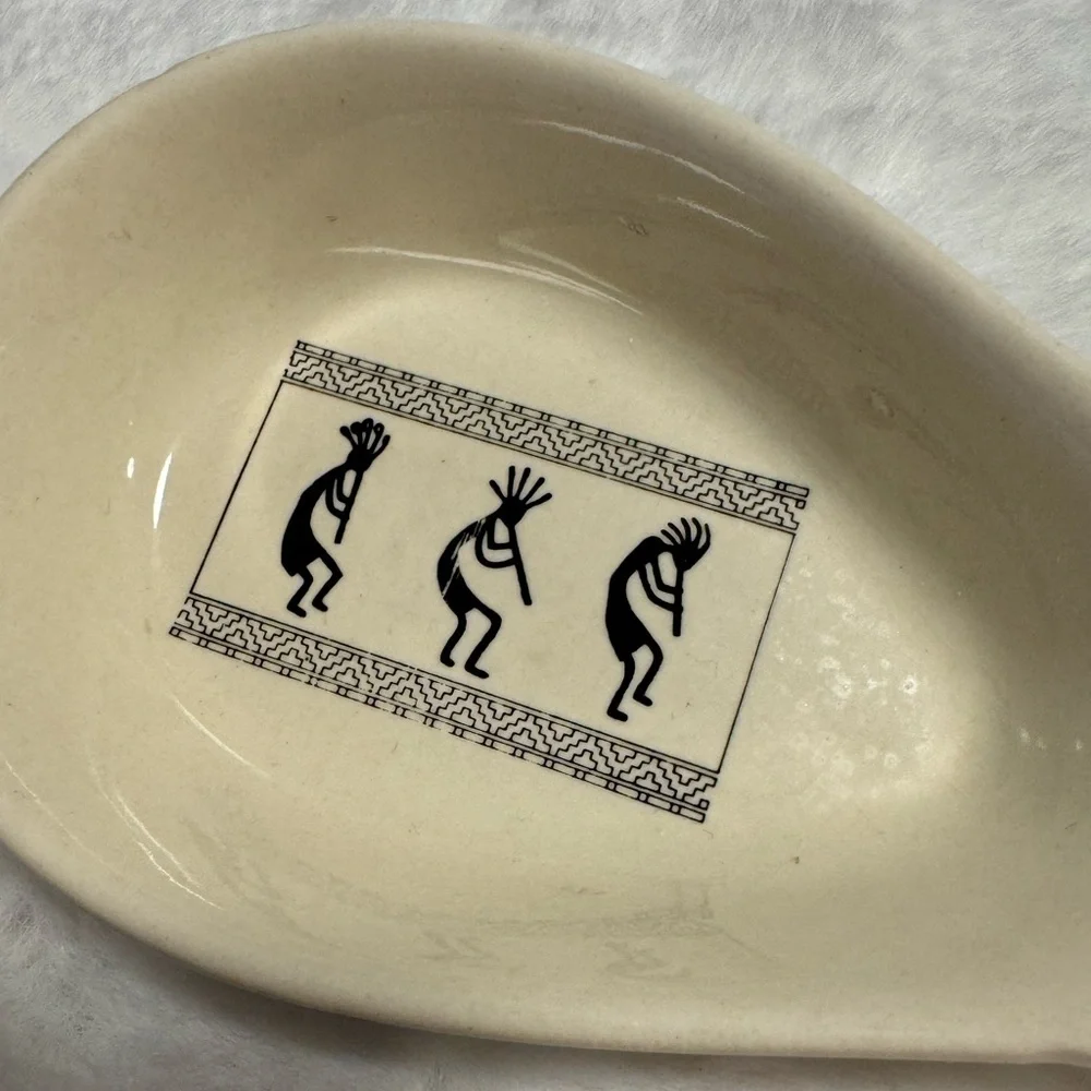 Vintage Laughlin Nevada Kokopelli Native American Ceramic Spoonrest Souvenir SW
